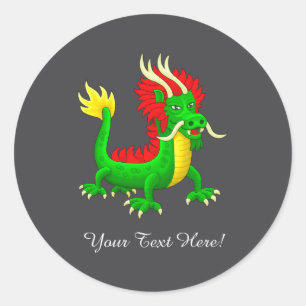Beautiful Hand Drawn Chinese Dragon  Classic Round Sticker