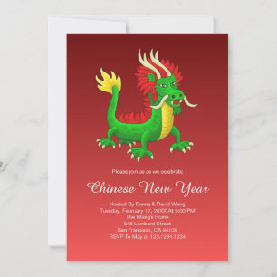 Beautiful Hand Drawn Chinese Dragon Invitation