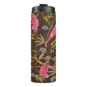Beautiful Hand drawn parrot birds in Bamboo forest Thermal Tumbler
