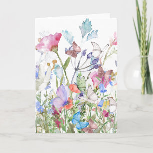 Beautiful Hand Painted & Drawn Floral Blank Card
