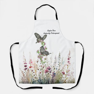 Beautiful Hand-Painted Endangered Ceylon Rose Apron