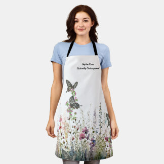 Beautiful Hand-Painted  Endangered Ceylon Rose Apron