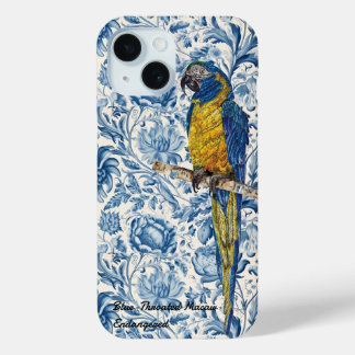 Beautiful Hand-Painted Endangered Macaw iPhone 15 Case