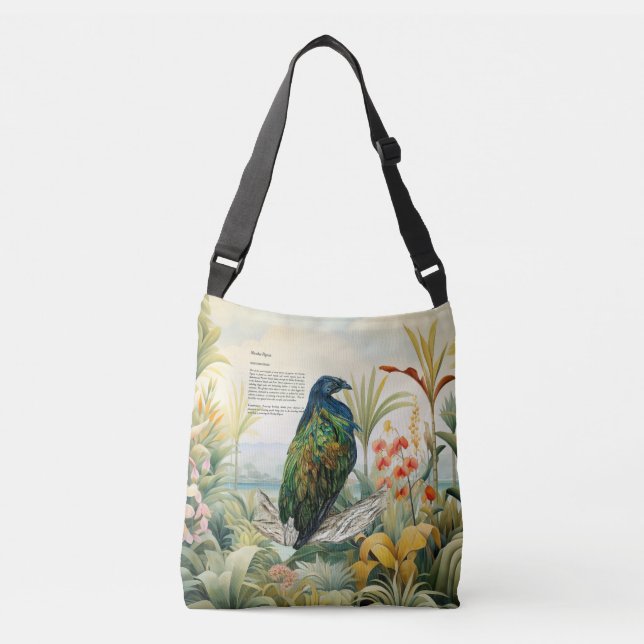 Beautiful Hand-Painted Endangered Nicobar Pigeon Crossbody Bag (Front)