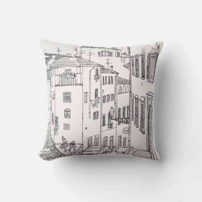 Beautiful Hand Sketch Throw Pillow (Front)