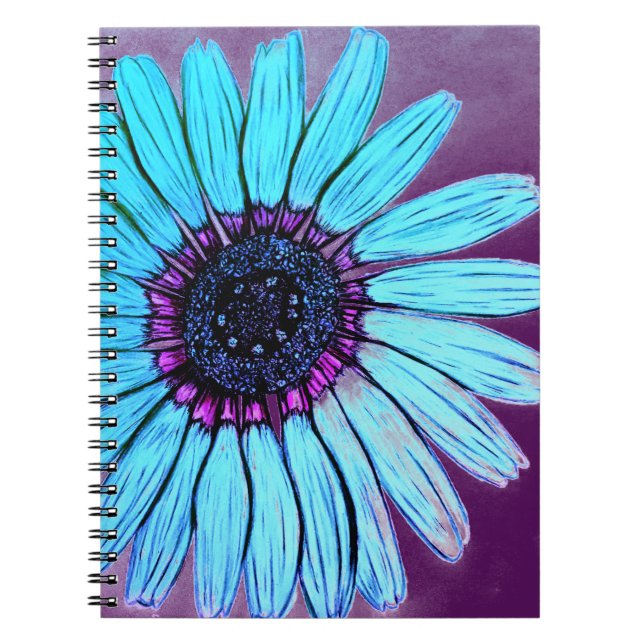 Beautiful Hand Sketched Flower Notebook (Front)
