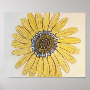 Beautiful hand sketched Flower Poster