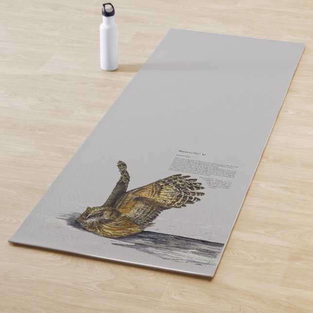 Beautiful Handpainted Endangered Fish Owl Yoga Mat (In Situ)