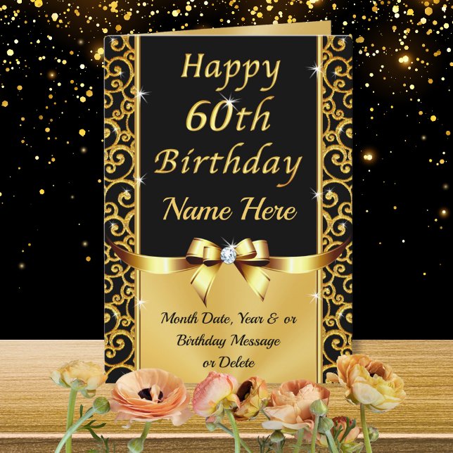 Beautiful, Happy 60th Birthday Cards, Personalised Card (Creator Uploaded)