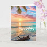 Beautiful Happy Birthday, Ocean View Sunset
