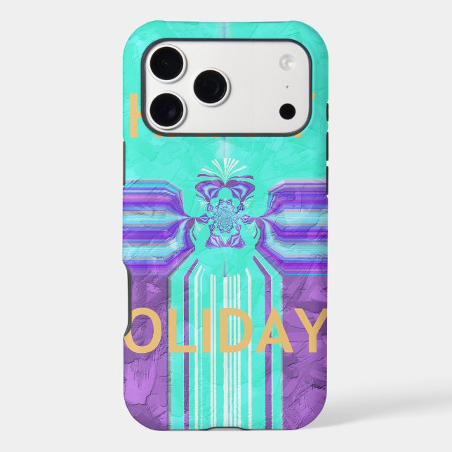 Beautiful Happy Holidays Blue Cyan  vector design (Back)