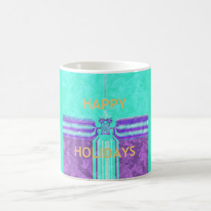 Beautiful Happy Holidays Blue Cyan vector design Coffee Mug