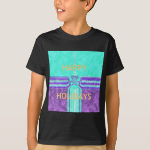 Beautiful Happy Holidays Blue Cyan vector design T-Shirt