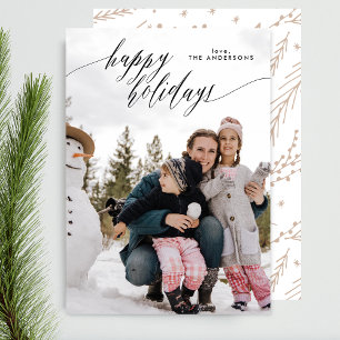 Beautiful Happy Holidays Holiday Photo Card