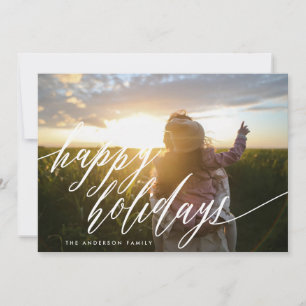 Beautiful Happy Holidays Photo Card Stylish Script