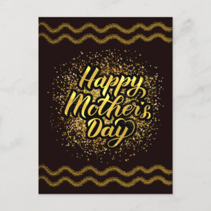 Beautiful Happy Mother's Day Golden Foil Postcard