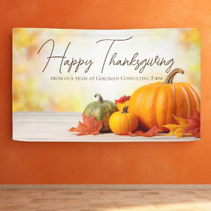 Beautiful Happy Thanksgiving Customisable Business Banner