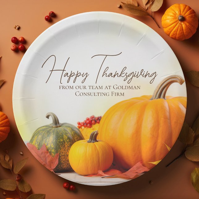 Beautiful Happy Thanksgiving Customisable Party Paper Plate (Creator Uploaded)