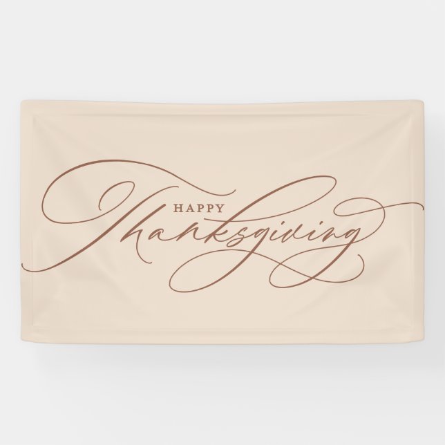 Beautiful Happy Thanksgiving script Banner (Horizontal)