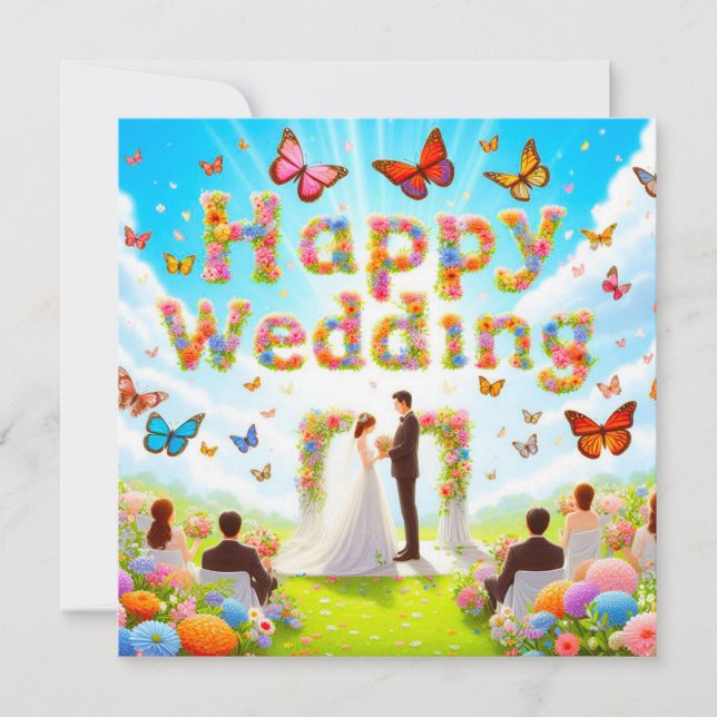 Beautiful Happy Wedding Greeting Cards  (Front)