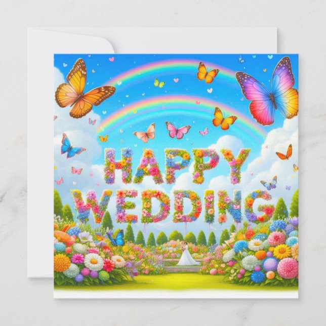 Beautiful Happy Wedding Greeting Cards  (Front)