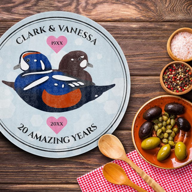 Beautiful Harlequin Ducks Lovebirds Cutting Board (Creator Uploaded)