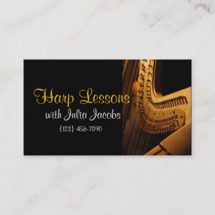 Beautiful Harp Lessons Music Business Card