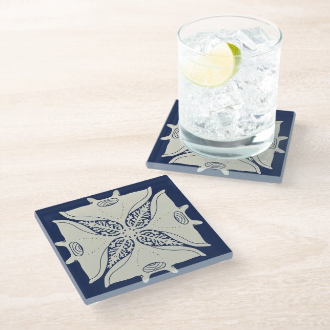 Beautiful hawaii art glass coaster (Angled)