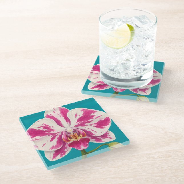 Beautiful hawaii art glass coaster (Angled)