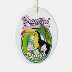beautiful Hawaii travel logo Ceramic Tree Decoration