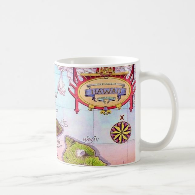 Beautiful Hawaiian Islands Map  Coffee Mug (Right)