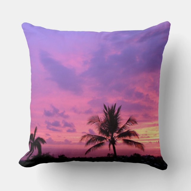 Beautiful Hawaiian Sunset Throw Pillow (Front)
