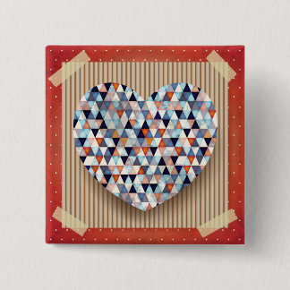 Beautiful Heart 15 Cm Square Badge