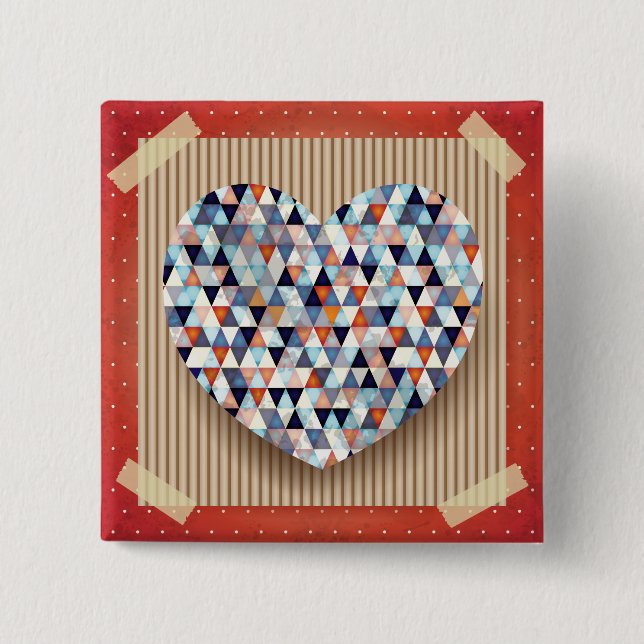 Beautiful Heart 15 Cm Square Badge (Front)