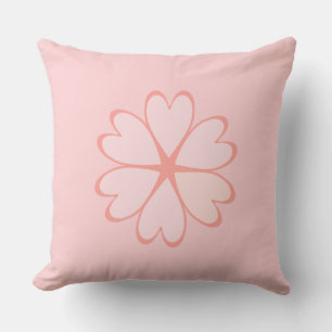 Beautiful Heart Flower on Light Pink Cushion