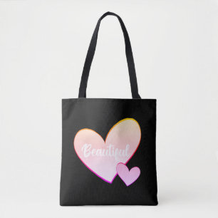 Beautiful Heart Galaxy Sky Orange Pink Tote Bag