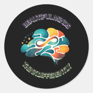 Beautiful Hearts Take Different Thoughts Nerve Classic Round Sticker