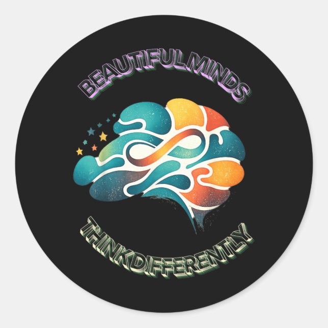 Beautiful Hearts Take Different Thoughts Nerve Classic Round Sticker (Front)