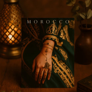 Beautiful Henna Patterns Morocco Marrakesh Postcard