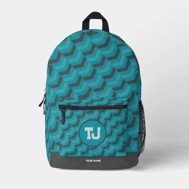 Beautiful High School Unique Monogram Printed Backpack (Front)