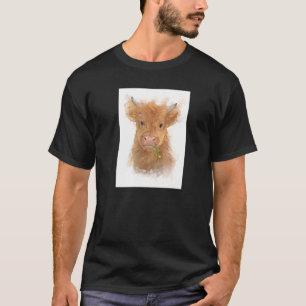 Beautiful Highland Cow Calf Farm Countryside T-Shirt