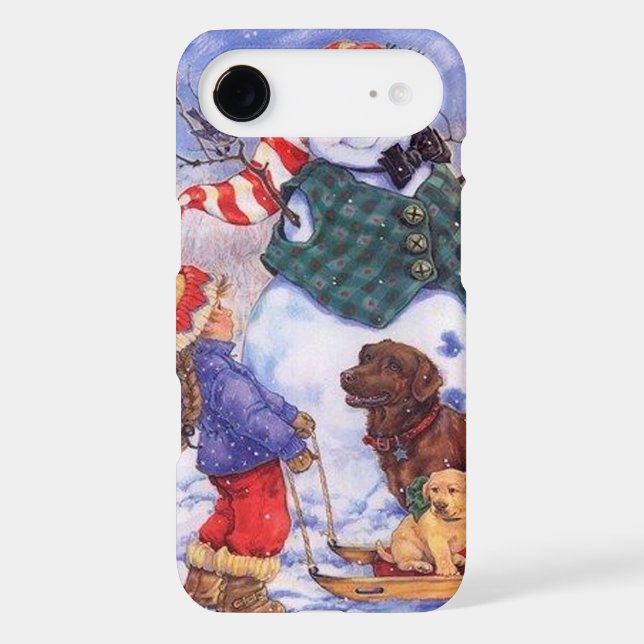 Beautiful Holiday Custom Christmas Snowman Case-Mate iPhone Case (Back)