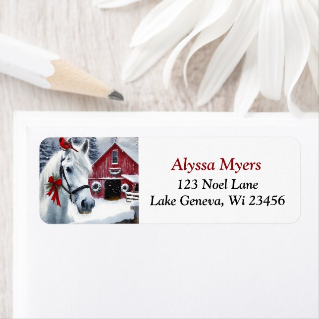 Beautiful Holiday Horse with Cardinal Christmas  (Insitu)