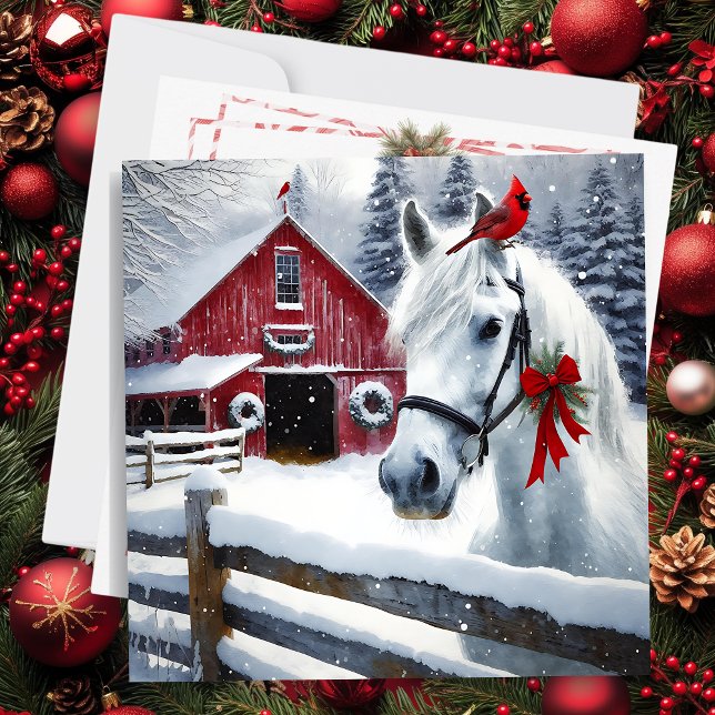 Beautiful Holiday Horse with Cardinal Personalised (Creator Uploaded)