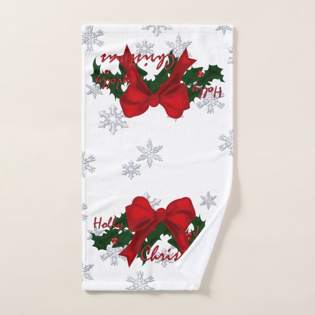 Beautiful Holly Christmas Hand Towel (Hand Towel)