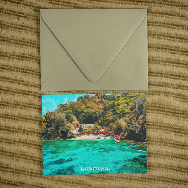 Beautiful Honduras Tropical Oil Painting Postcard (honduras tropical scenery postcard)