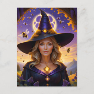 Beautiful Honeybee Witch Postcard
