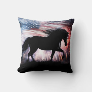 Beautiful Horse and American Country Cushion