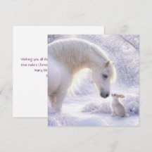 Beautiful Horse and Bunny Christmas Holiday