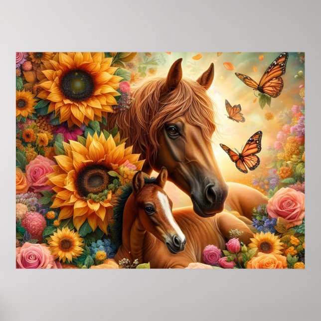 Beautiful Horse and Foal Poster (Front)